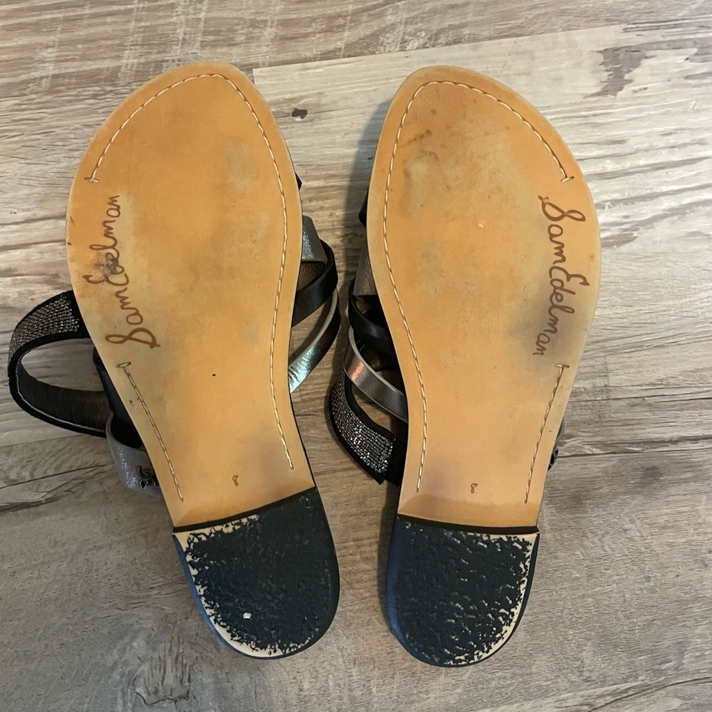 Gently Used Sam Edelman Glennia Front Strap Sandal Black Size 8 - Picture 3 of 3